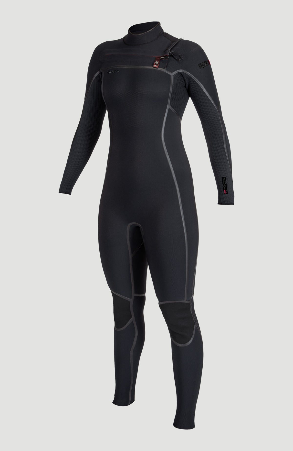 Hyperfreak Fire 5/4mm+ Chest Zip Full Wetsuit | BLACK/BLACK
