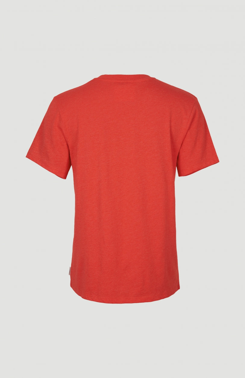 Essentials V-Neck T-Shirt | Sunrise Red