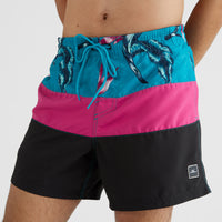 Frame Block Swim Shorts | Red Multi Stripe