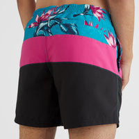 Frame Block Swim Shorts | Red Multi Stripe