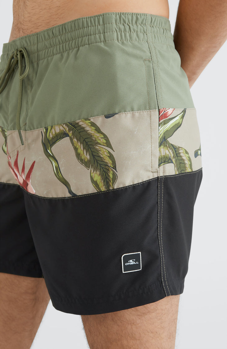 Frame Block Swim Shorts | Green Multi 1