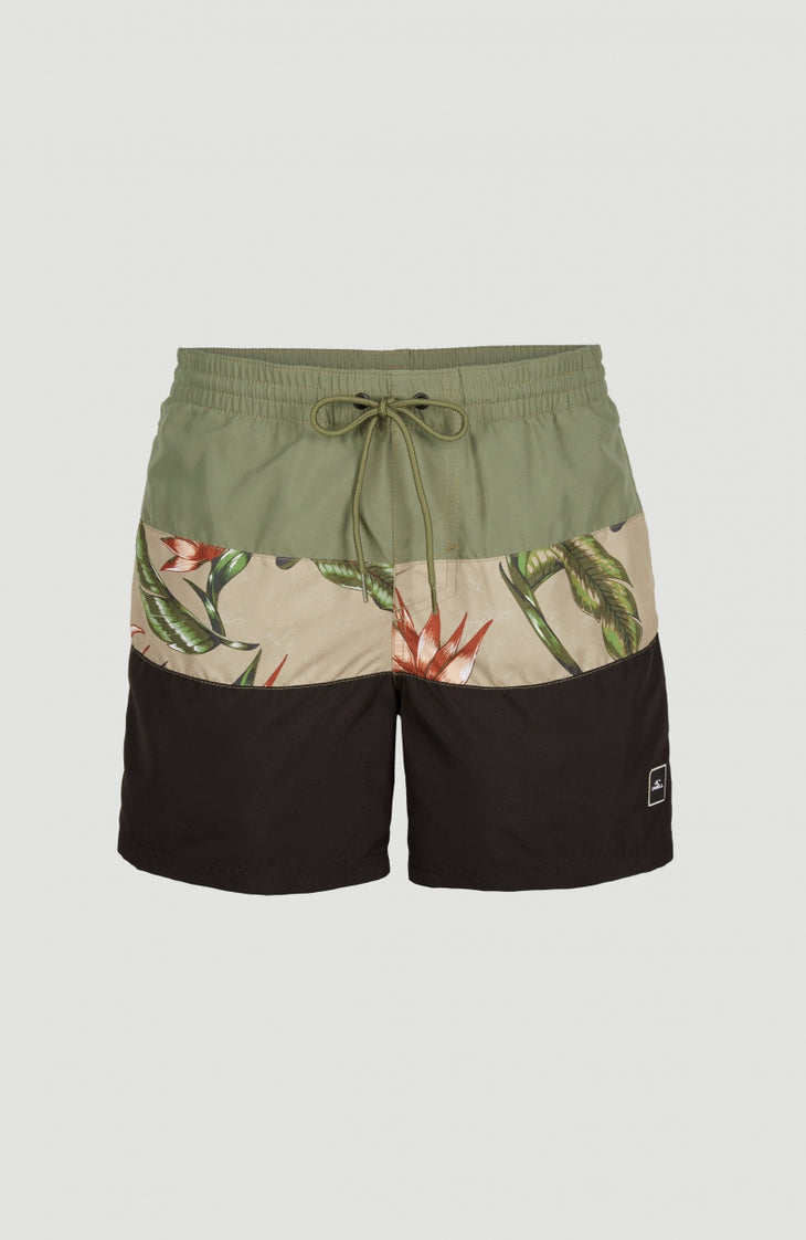 Frame Block Swim Shorts | Green Multi 1