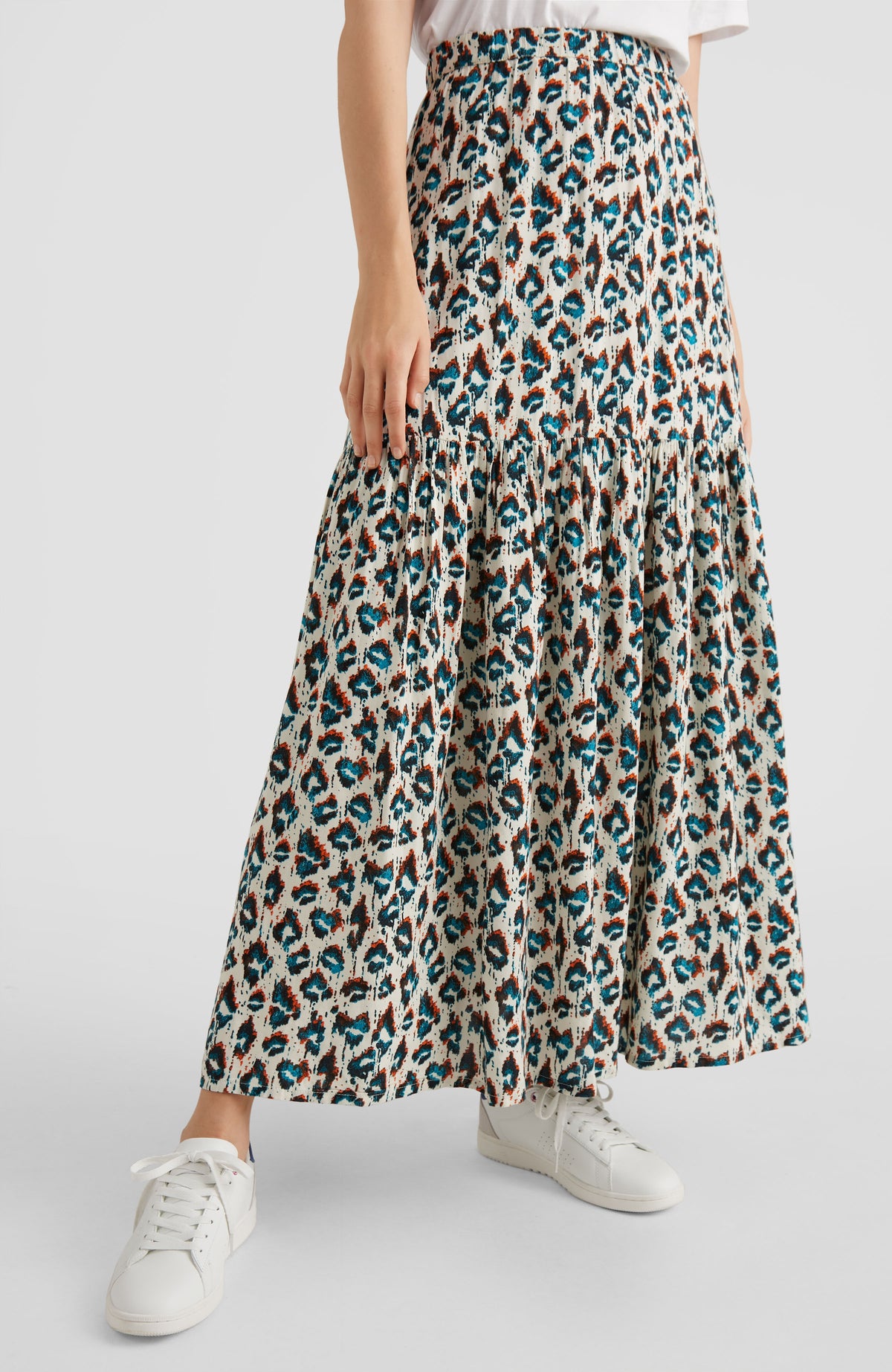 Whitney Maxi Wrap Skirt in Leopard
