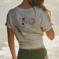 Surfer Girl T-Shirt | White Melange