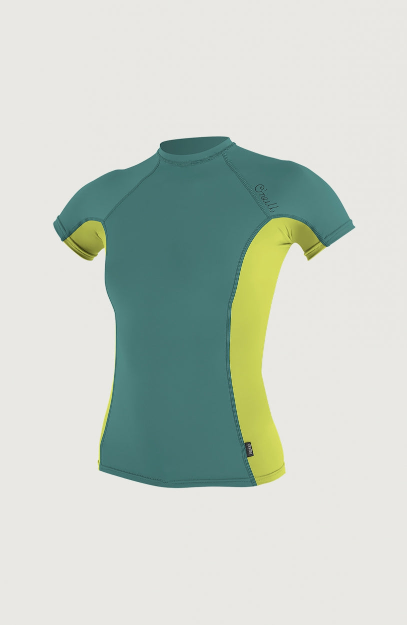 Skins Side Print Short Sleeve Rash Guard Womens | Light Green