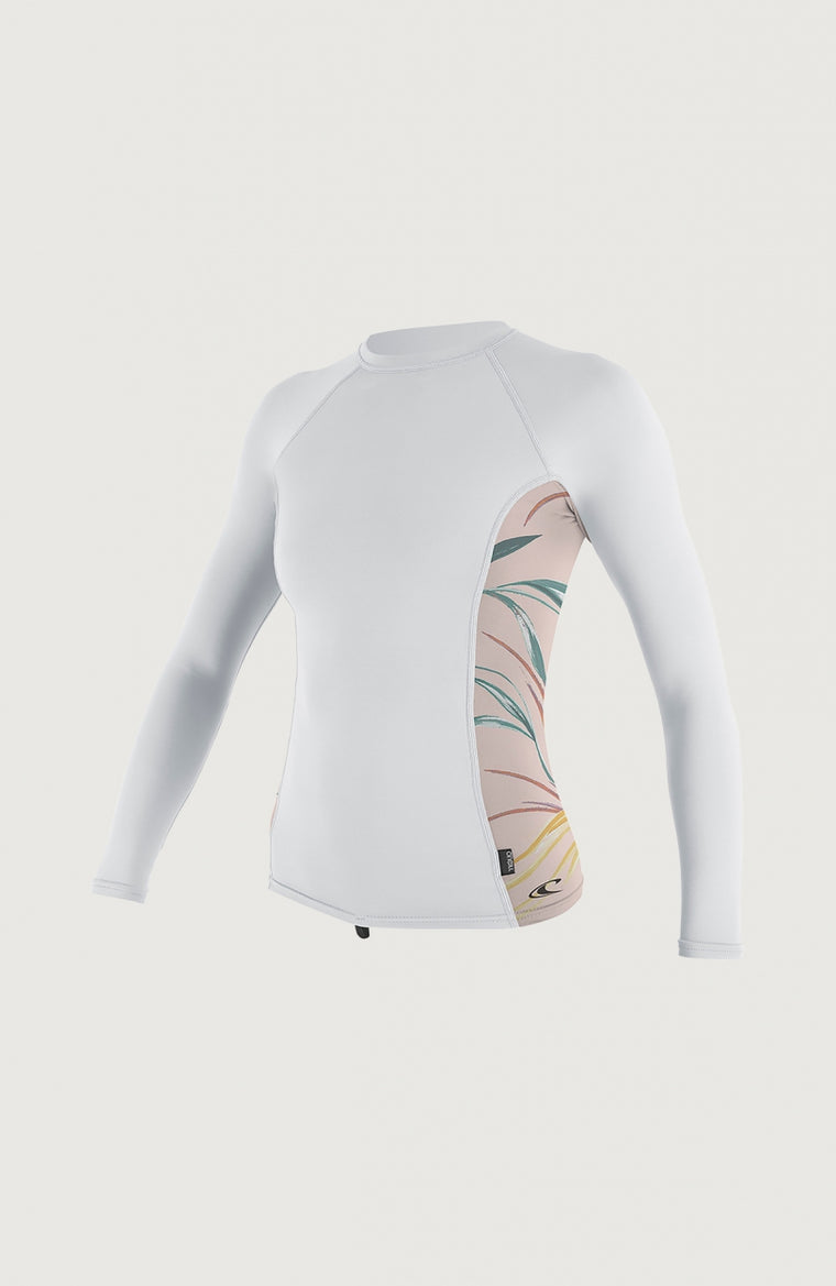 Skins Side Print Long Sleeve Rash Guard | White