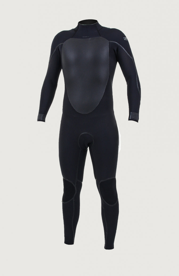 Psycho Tech 4/3mm Back Zip Full Wetsuit | BLACK/BLACK