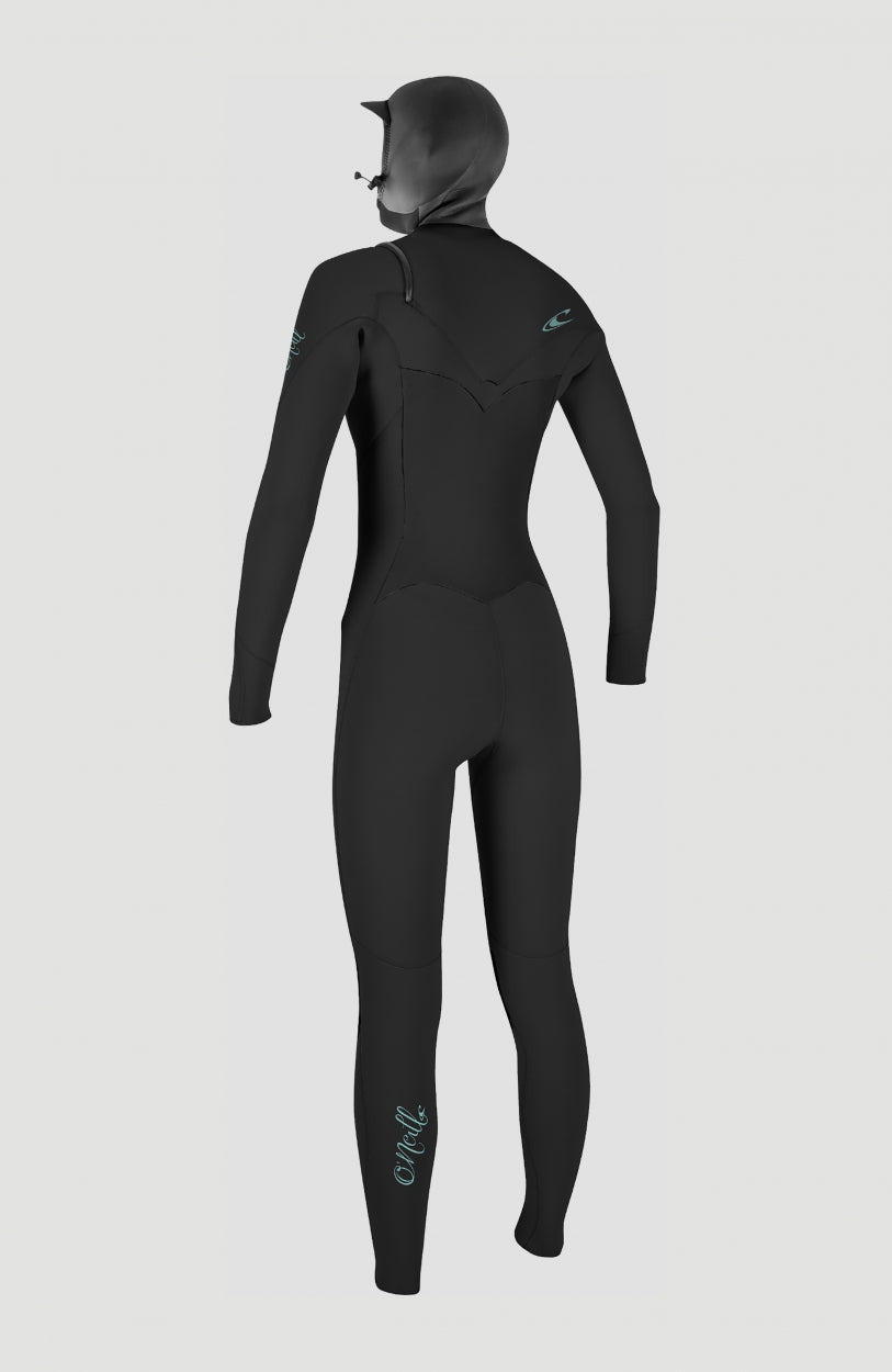 O'Neill ブラック ジャケット MLサイズ O'Neill Women Epic 6/5/4mm Chest Zip Full Wetsuit with Hood Women