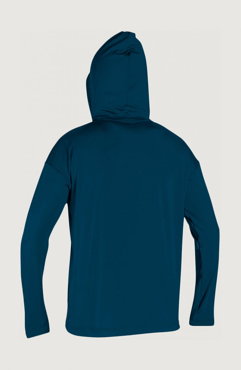 Print Long Sleeve UV Hoodie | Dark Blue