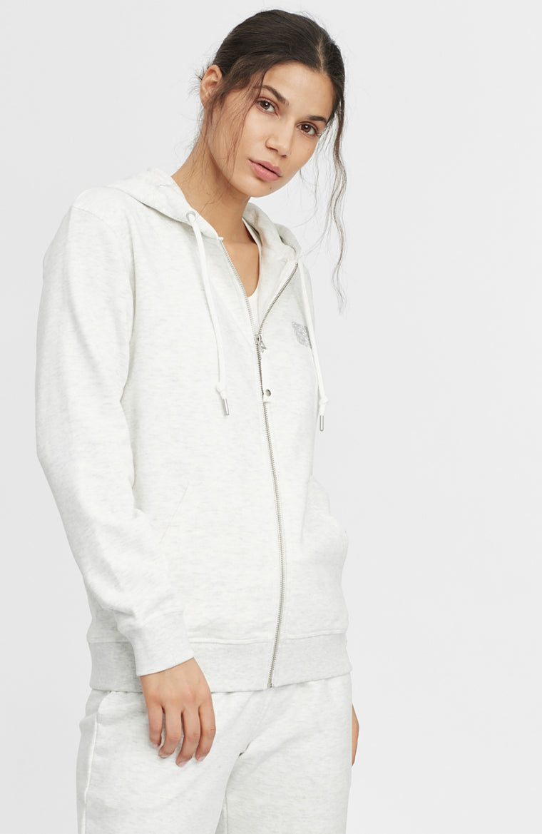 Triple Stack Full Zip Hoodie | White Melee