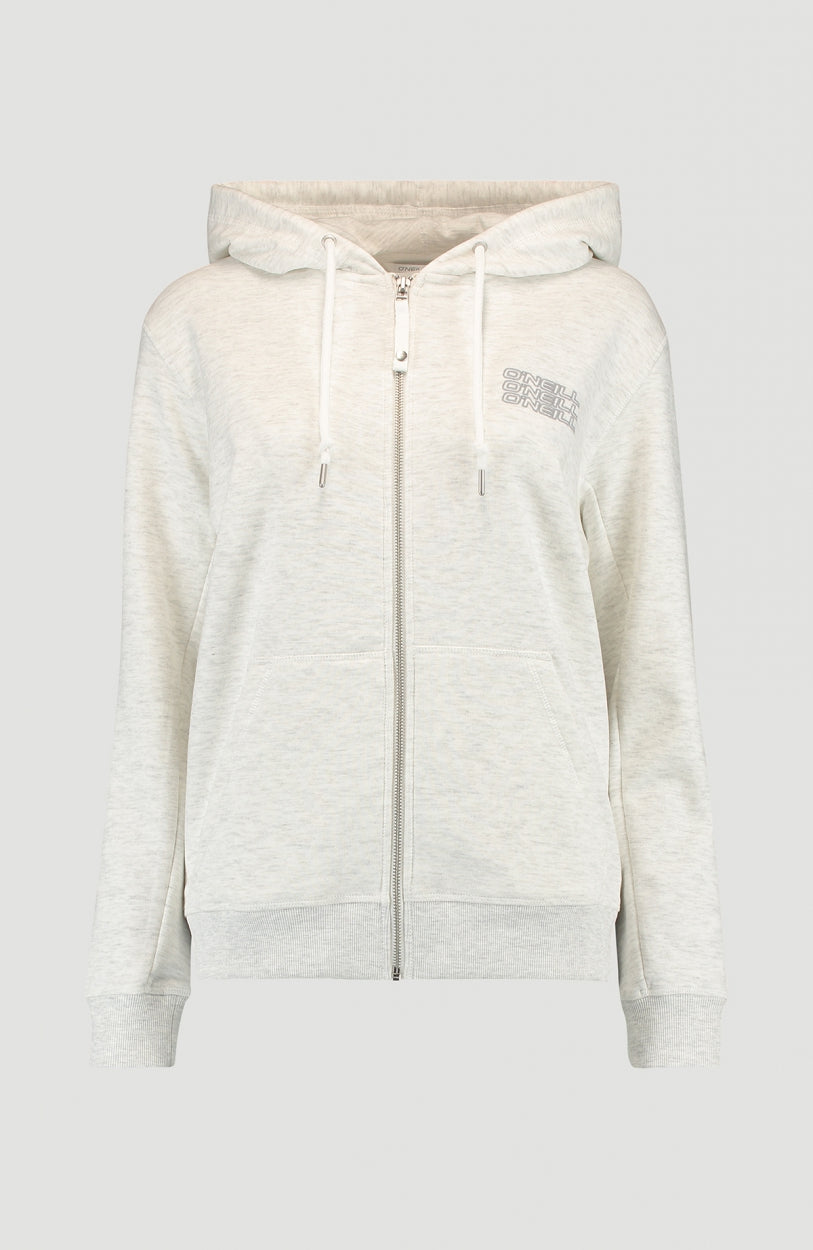 Triple Stack Full Zip Hoodie | White Melee