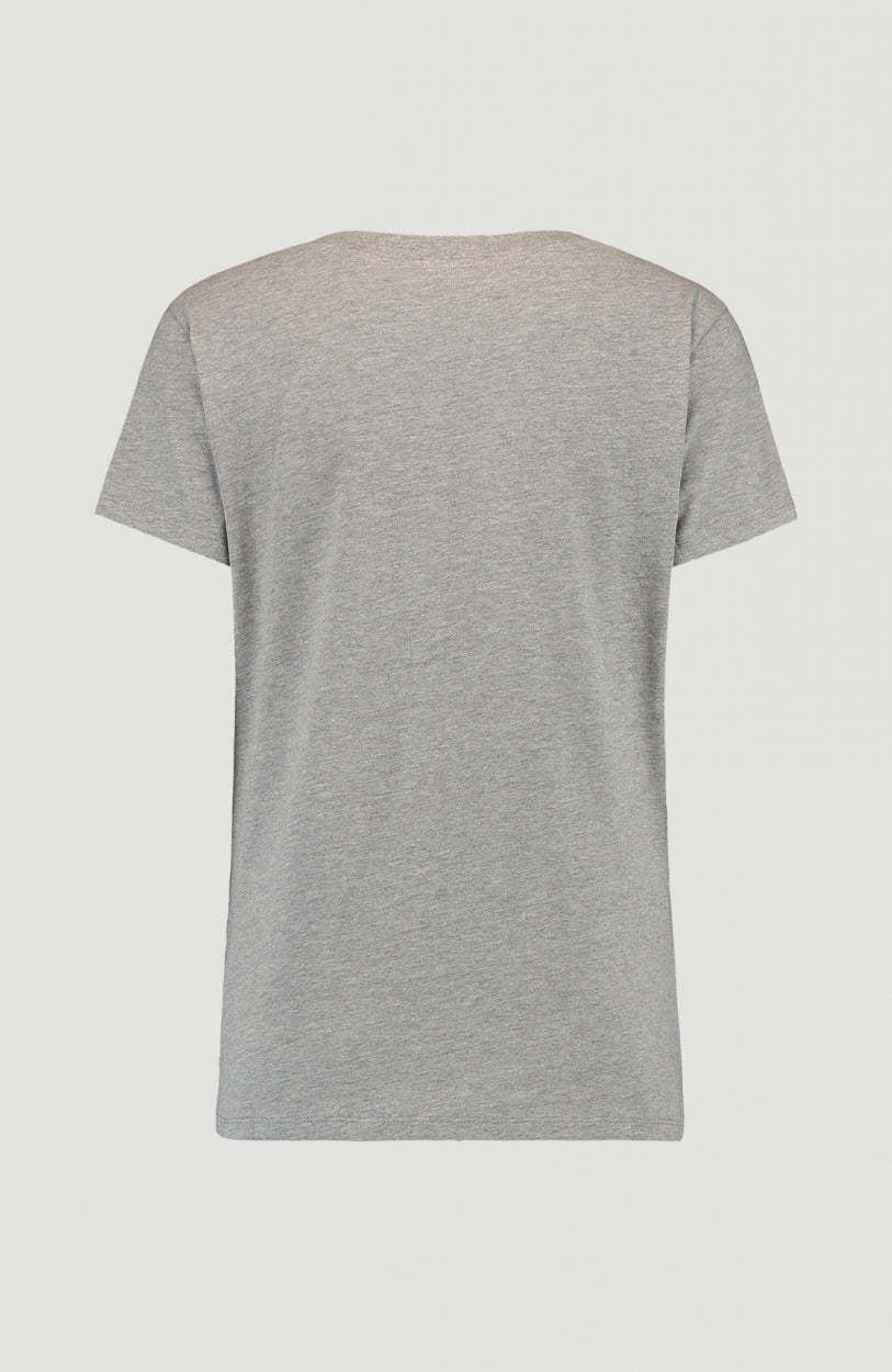 Triple Stack V-Neck T-Shirt | Silver Melee -A