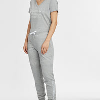 High-Waist Sweatpants | Silver Melee -A
